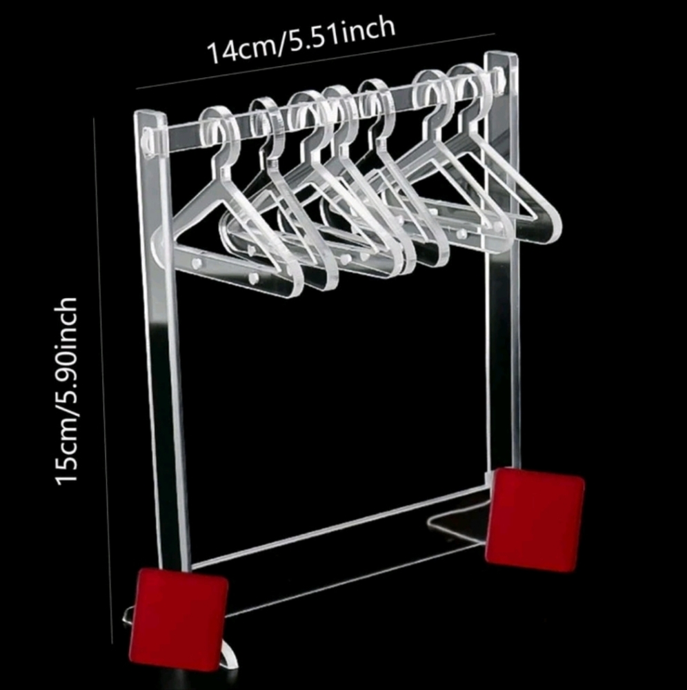 Acrylic Jewelry Organizer Stand With Little Hangers 2 Clear 1 Brown - Picture 7 of 7